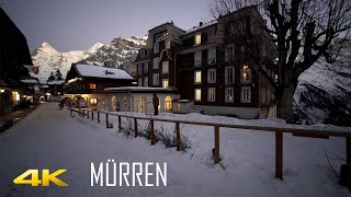 Mürren New Years Eve Walk Switzerland 4K 60p [upl. by Yelmene]