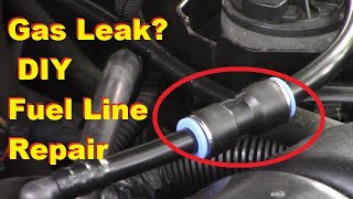 Gasoline Leak Easy DIY Nylon Fuel Line Repair [upl. by Louth]