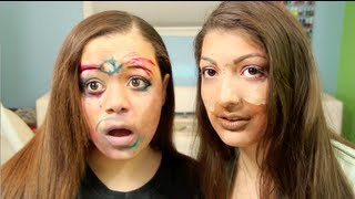 Blind Folded Makeup Challenge [upl. by Nohsyt]