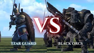 WARHAMMER III Total War  Tzar Guard VS Black Orcs [upl. by Kathie]