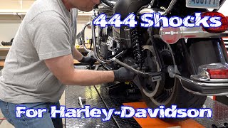 How to Install 444 Progressive Touring Shocks on a Harley Davidson amp Adjust Sag [upl. by Tilly554]