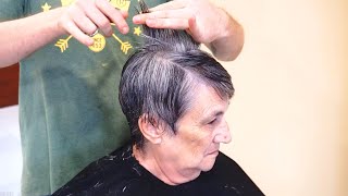 FREE HAIRCUT IN ELDERLY CARE  SHORT HAIRCUT TRANSFORMATION [upl. by Clyte694]