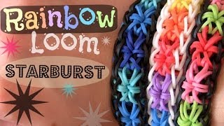 RAINBOW LOOM  Starburst Bracelet  How To  SoCraftastic [upl. by Amitak]