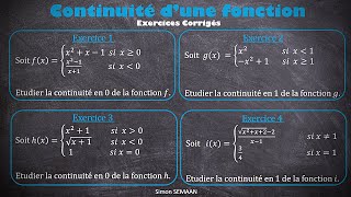 4 Exercices Continuité dune fonction en un point corrigés [upl. by Gusba]