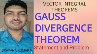 GAUSS DIVERGENCE THEOREM IN TELUGU vector integral Theorems [upl. by Ahsiral]